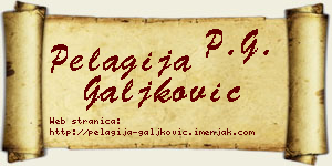 Pelagija Galjković vizit kartica